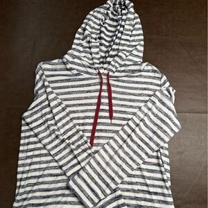 Market & Spruce Navy and Cream Striped Hoodie
